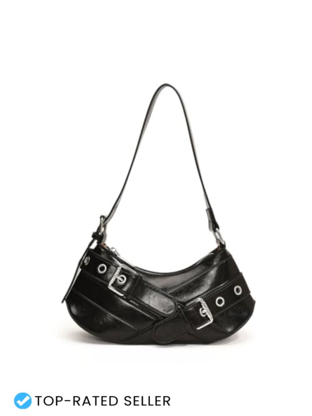 Y2K Punk Hobo Handbag Women Vegan Leather Shoulder Purse
